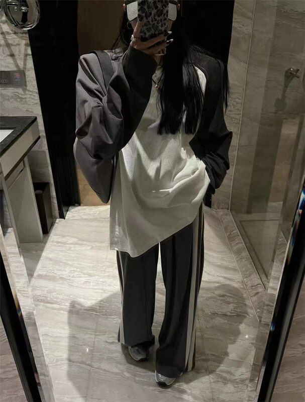 New in early autumn! [C.H.Z] Colorblock pullover Korean version all-match long-sleeved T-shirt 91223# WTT