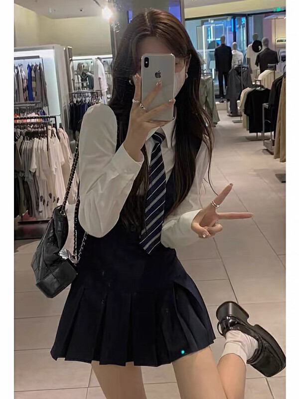 New in early autumn! [Huaxi] College style pure desire white shirt + Western-style slim dress suit (with tie) 9621# PCZ