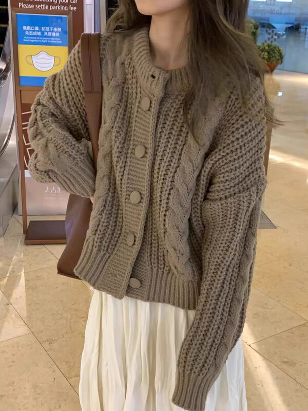 New in autumn!【F·P】Lazy Wind Loose Round Neck Warm Sweater 3610FP# HBX