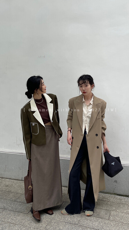 Autumn on the new![MOMENT WITH YOU] contrast color splicing short temperament versatile small fragrant wind short coat Q0087 # LSW