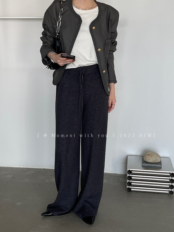 New in autumn!【MOMENT WITH YOU】High waist drape loose straight casual pants 2M558# LSW
