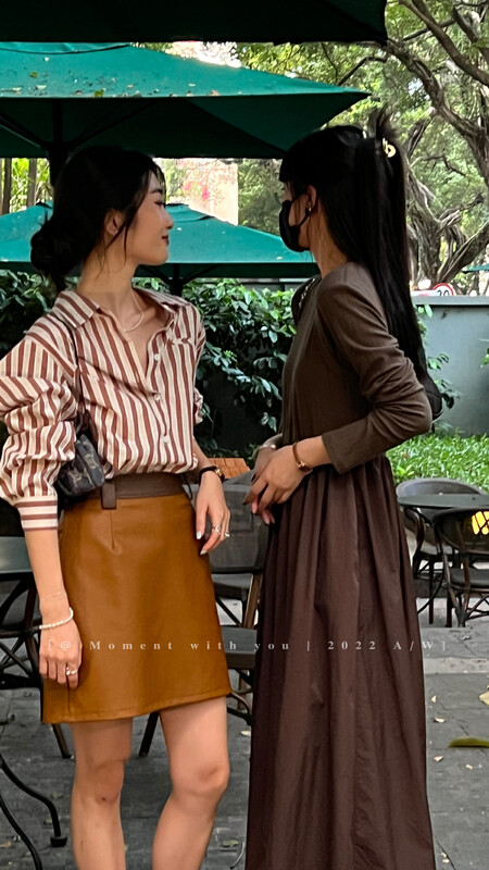New in early autumn!【MOMENT WITH YOU】Fashionable slimming color matching skirt J003# LSW