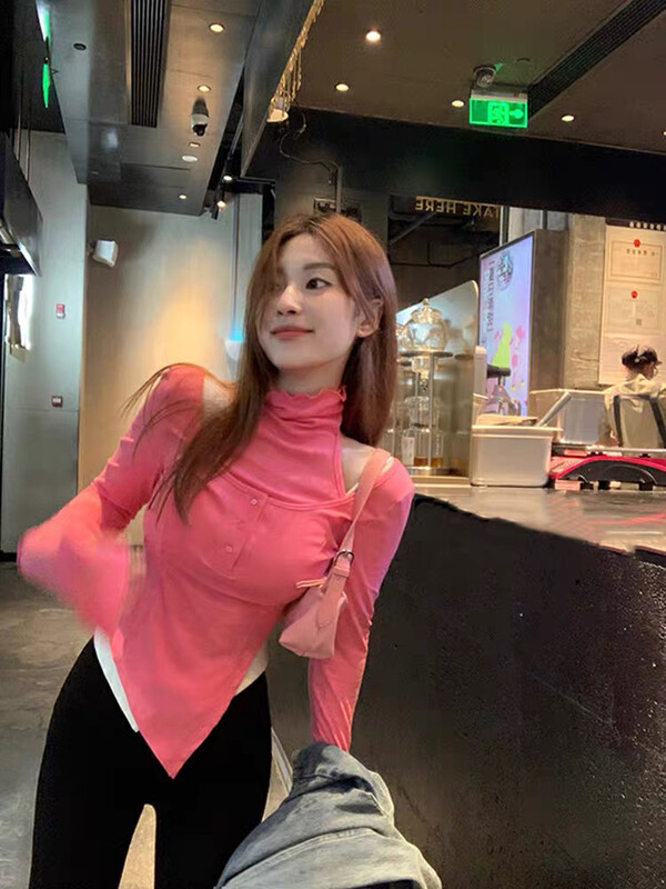 Autumn on the new![Ou Zhengsha] Fake two turtleneck knitwear 19015 # JJ