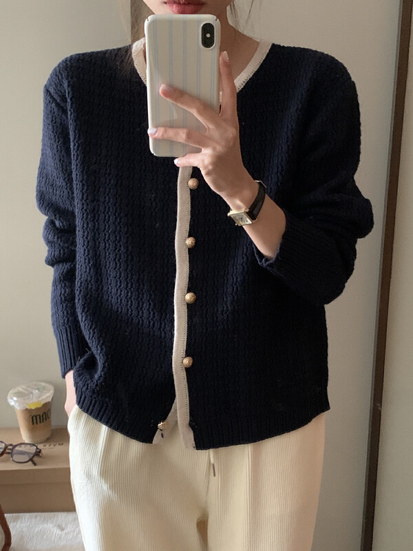 【LOVELY/SHMILY】Xiaoxiang style all-match knitted sweater cardigan knitted cardigan M0815