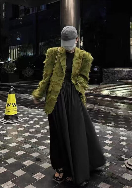 New in autumn! [C.H.Z] heavy industry custom fabric Korean version buttoned long-sleeved suit 78127# WTT