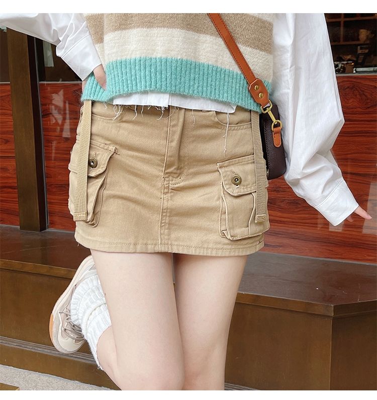 Early autumn on the new![Smoke] Korean version of high waist show slim skirt 0047 # HYY