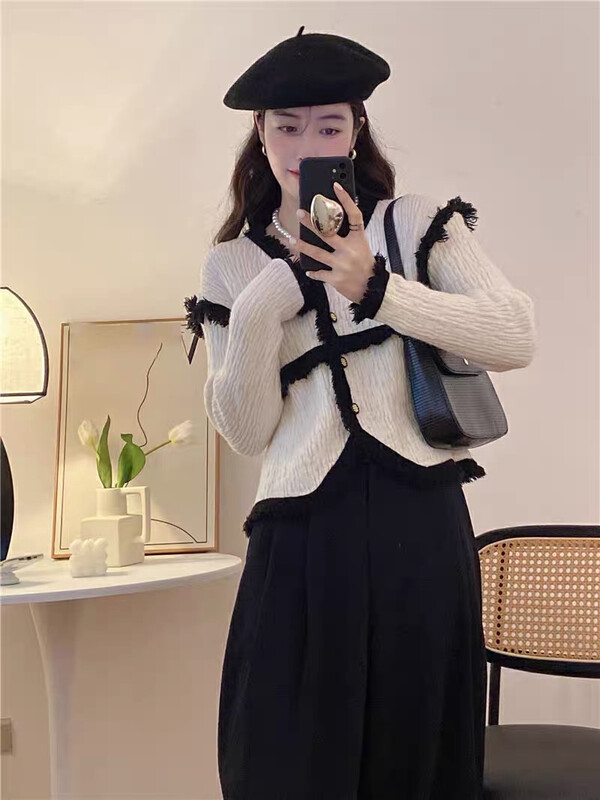 New in autumn!【F·P】Korean version of fringed long-sleeved warm sweater CD010FP# HBX