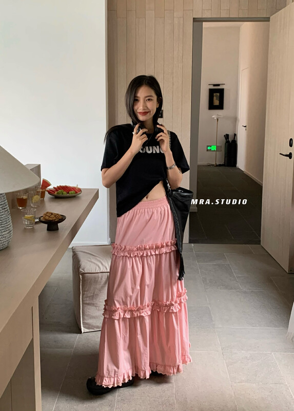 [MRA] Early autumn vintage lace high-waisted cake skirt skirt M9017