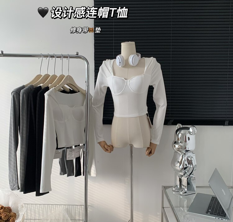 Winter on the new![Smoked] design slim with chest padded sole long sleeve T shirt 0368 # HYY