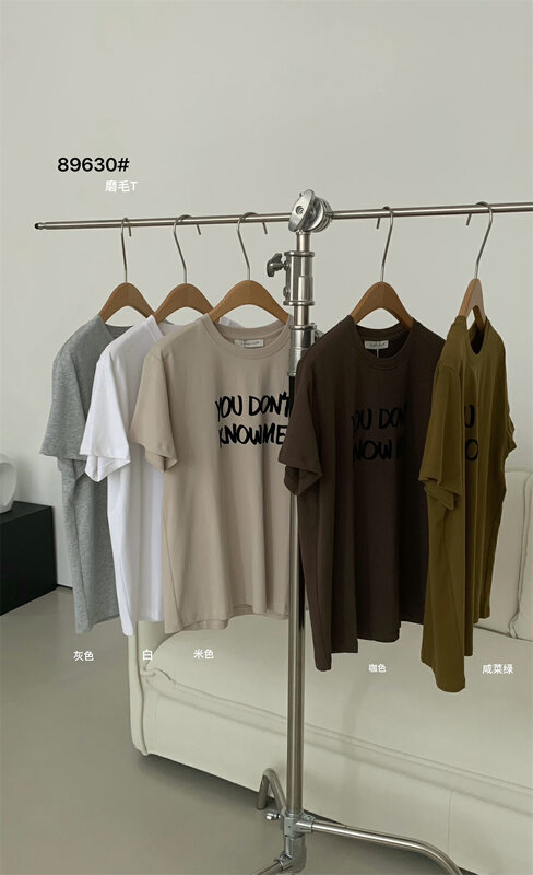 New in autumn! [WANNA] Casual basic all-match short-sleeved T-shirt 89630# ZXL