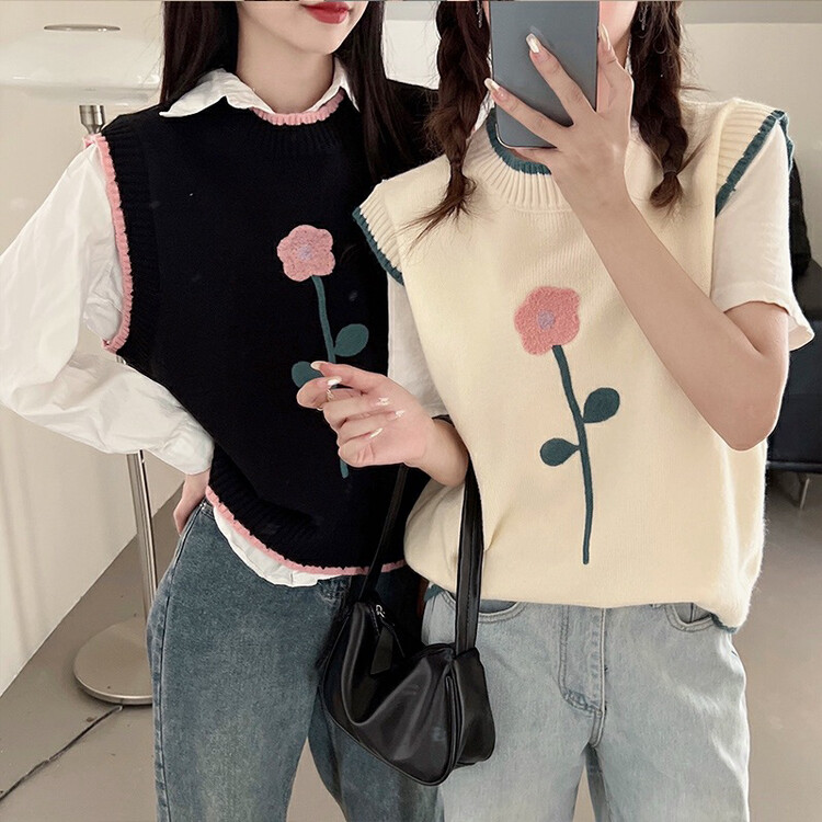 Autumn on the new![F · P] Japanese retro lazy style vest 210FP # HBX