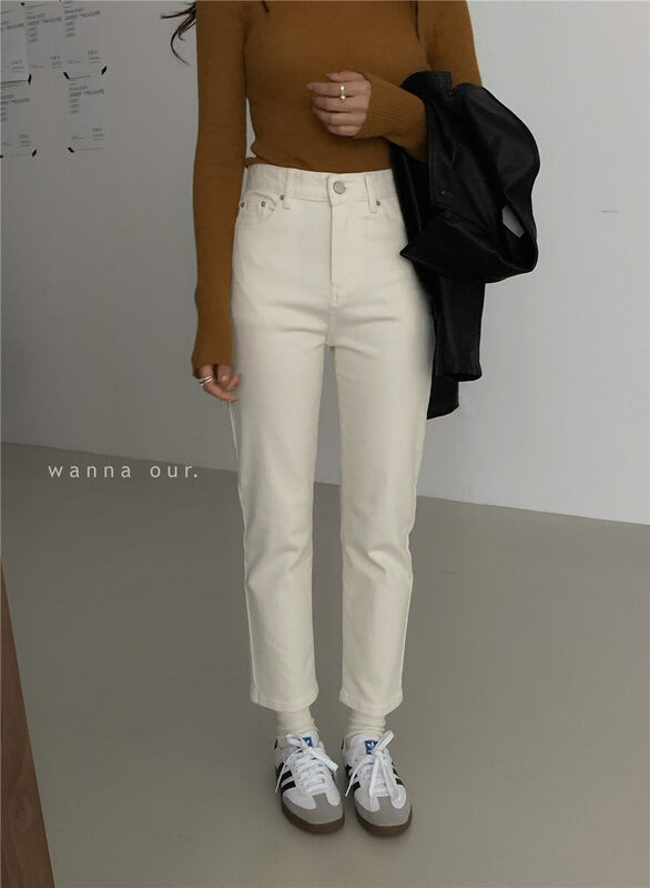 New in autumn!【WANNA】Korean straight loose denim casual pants 22810# ZXL