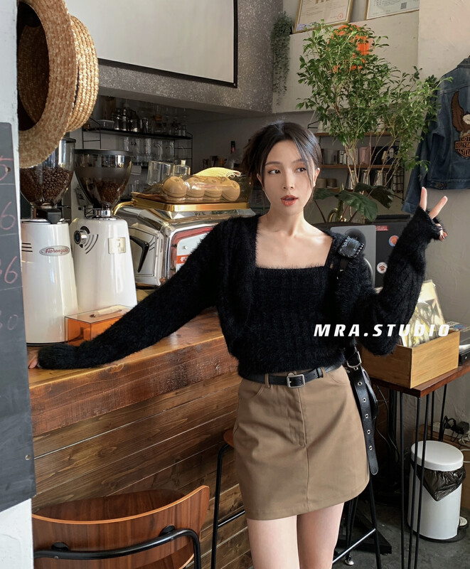 [MRA] Temperament high-end imitation mink soft suit (cardigan and vest) KU217