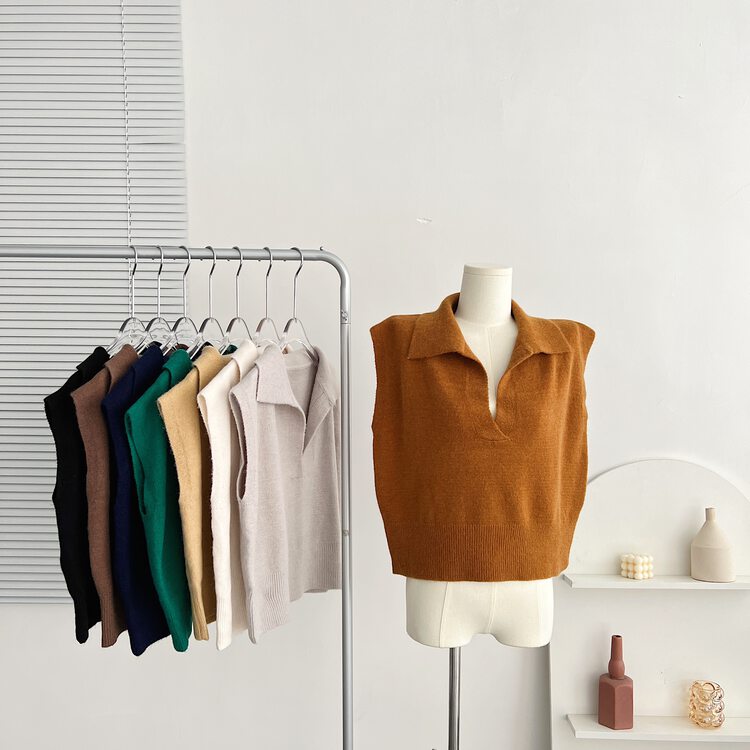 [Yi Xun] Korean sleeveless sweater loose and simple all-match vest 0096# HYY
