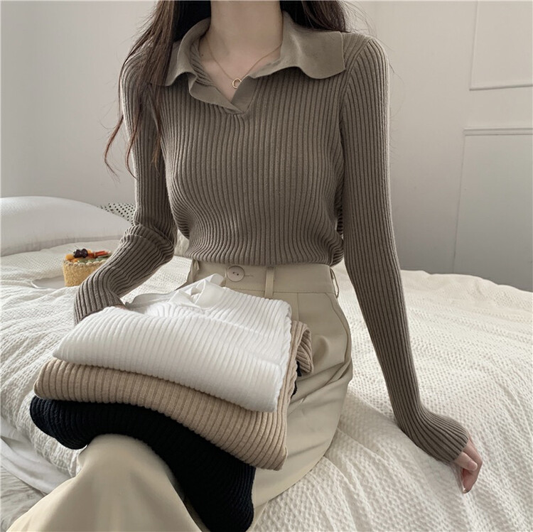New in early autumn! [F·P] Versatile V-neck waist slim sweater N015# HBX