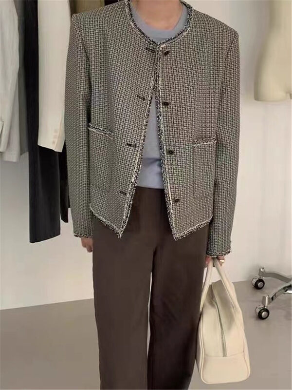 Autumn on the new![C.H.Z] Temperament small fragrant wind round collar short coat 80209 # WTT