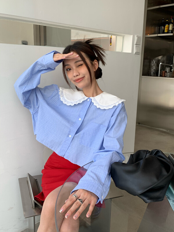 [MRA] Early autumn new Japanese college style doll collar age-reducing shirt M9016