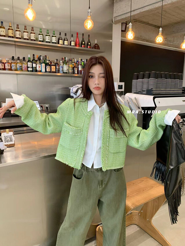 [MRA] High-quality double-pocket fragrant short jacket XT5083