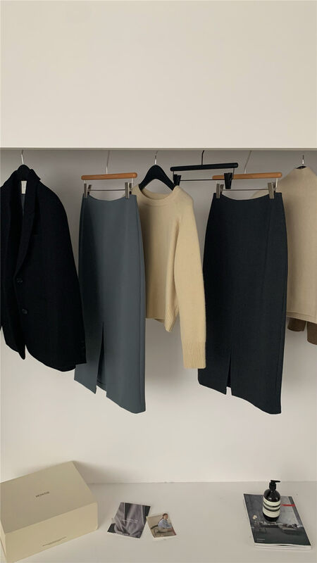 New in autumn!【WANNA OUR】High waist slit skirt 229928# ZXL