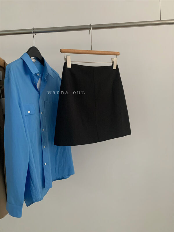 New in autumn! [WANNA] Simple solid color all-match skirt 89552# ZXL