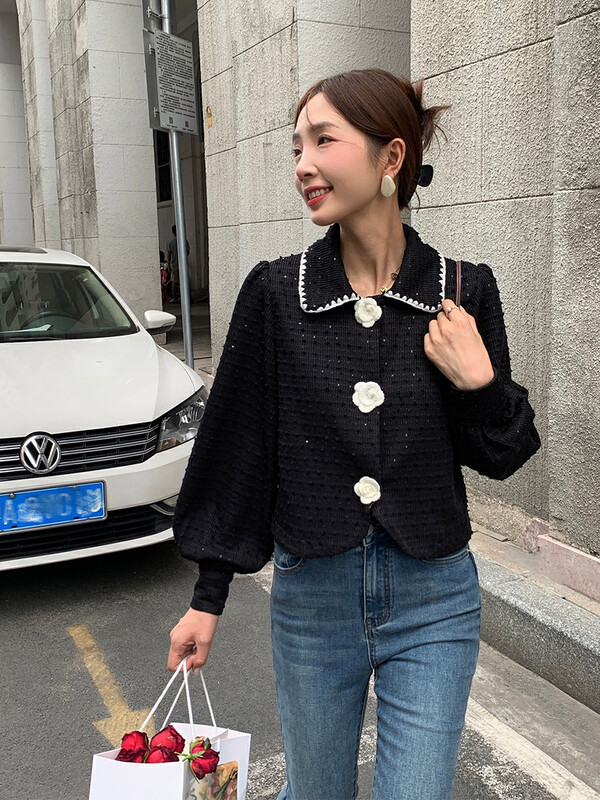 [NEW OPEN] Small fragrant wind bump color edge jacquard lapel small shirt JY80567 # ZXX