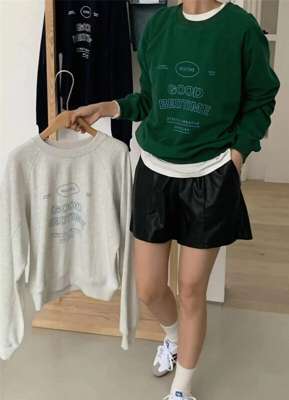 New in autumn! [WANNA] Korean round neck letter pullover sweater 229803# ZXL