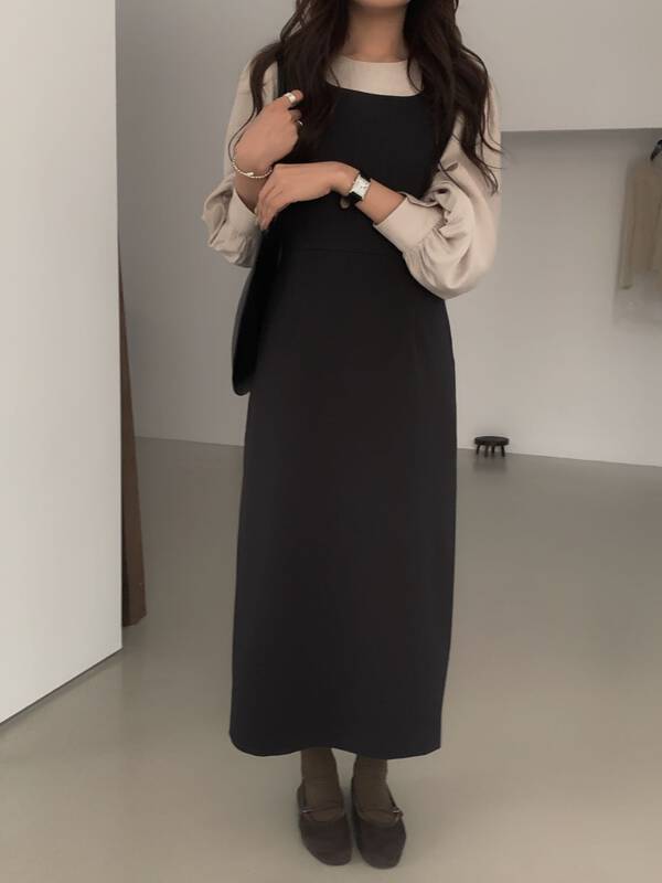 New in early autumn! [WANNA] Temperament commuter simple vest dress 89618# ZXL