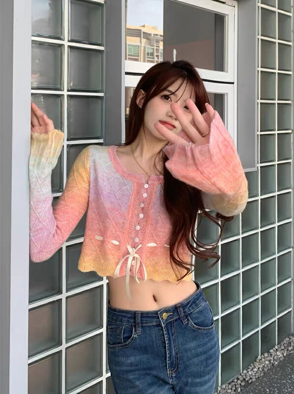 New in autumn! [Huaxi] French retro tie-dye warm sweater 9848# PCZ