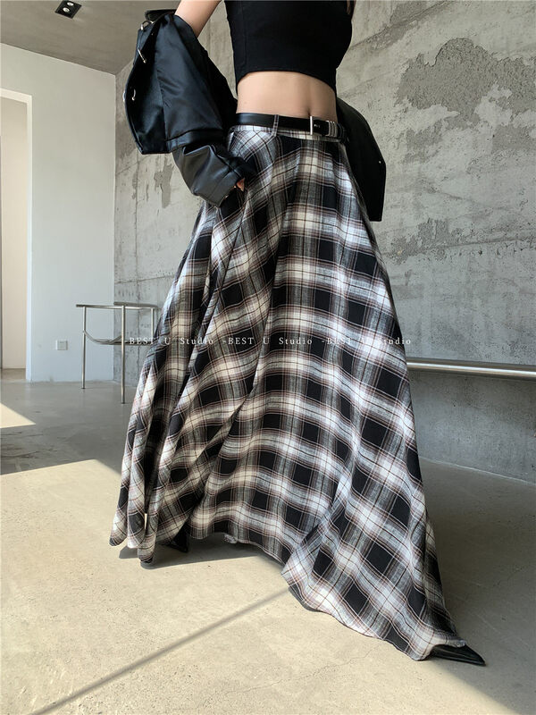 Autumn is new! [BEST U] Retro big brand plaid skirt (single skirt) 83578# LSW