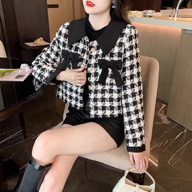 Autumn is new! [Ou Zhengsha] French light luxury small fragrant waist short coat 19021WT# JJ