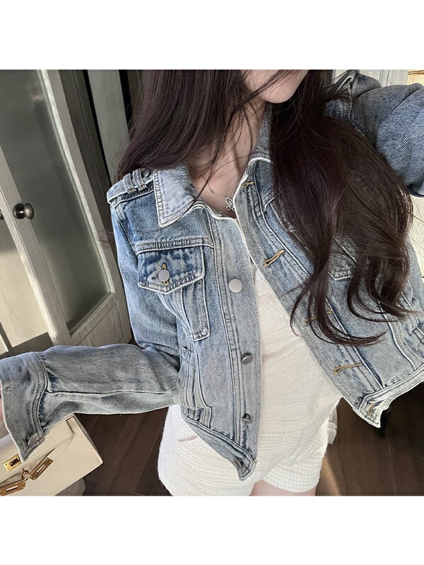 New in autumn! [Yi Kaoru] American retro short denim jacket 0323# HYY