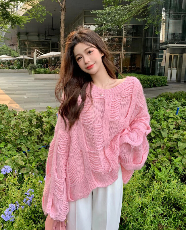 New in autumn! [Ou Zhengsha] Lazy and gentle warm sweater 19063# JJ