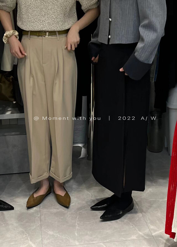Early autumn on the new![MOMENT WITH YOU] High Waist Commuting Casacks 8288 # LSW