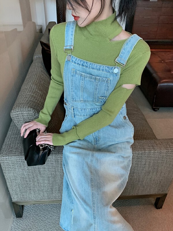 Autumn is new! [Yi Kaoru] Sweet and spicy soft halterneck turtleneck sweater 0341# HYY