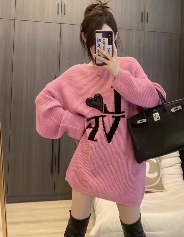 New in autumn! [F·P] Round neck letter jacquard warm sweater B08FP# HBX