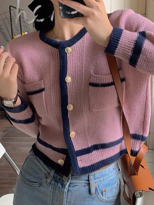 Autumn on the new![F · P] Small fragrant color color short warm sweater ML11FP # HBX