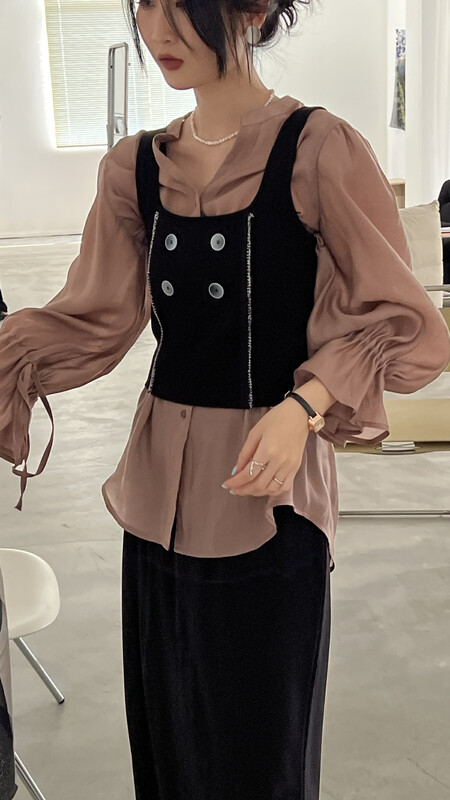 Autumn is new! [MOMENT WITH YOU] Design sense of small fragrance all-match vest/sling 2M330# LSW