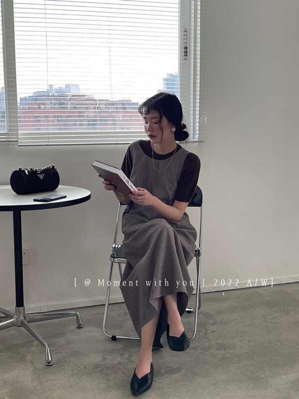 Autumn is new!【MOMENT WITH YOU】French temperament elegant sleeveless high-end dress J002# LSW