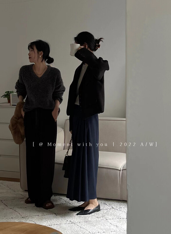 New in autumn!【MOMENT WITH YOU】Korean version ins loose all-match warm sweater 2M566# LSW