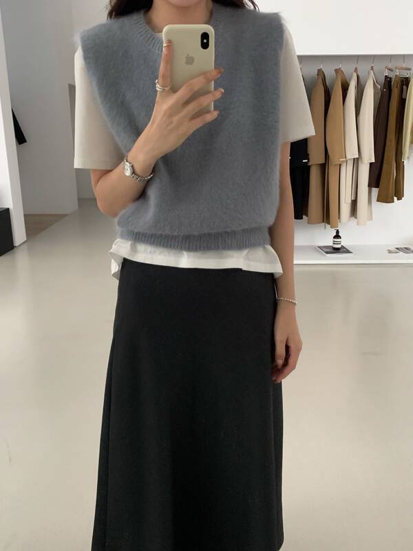 Autumn on the new![WANNA OUR] The Korean version of the simple and versatile vest 96165 # ZXL