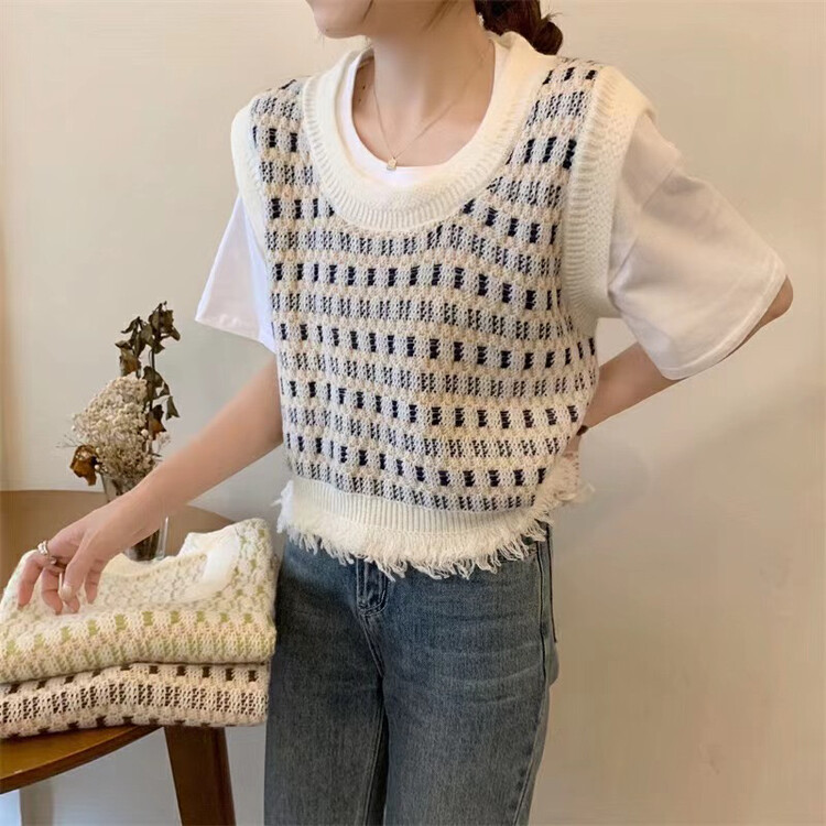 New in autumn!【F·P】Sleeveless Comfortable Tassel Versatile Vest 1431FP# HBX