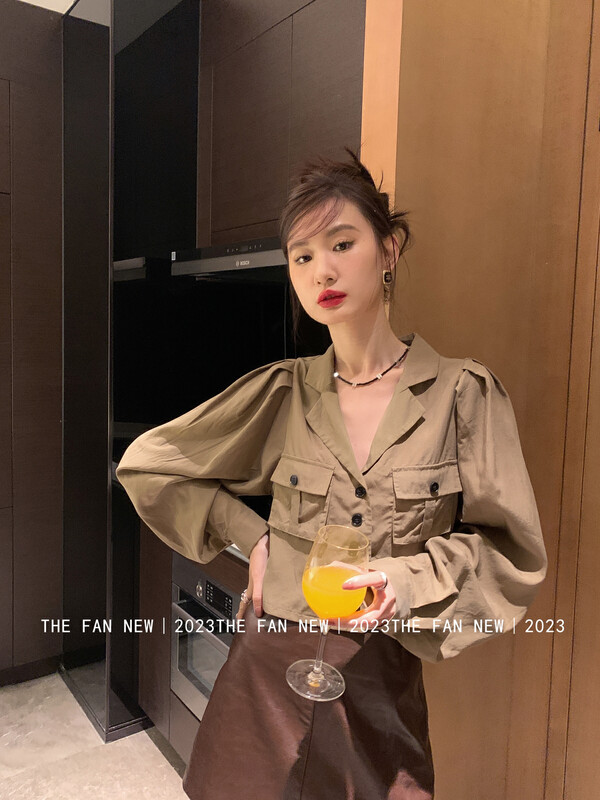 New in early autumn!【THE FAN】Single-breasted simple and comfortable shirt m91067-1# ZXX