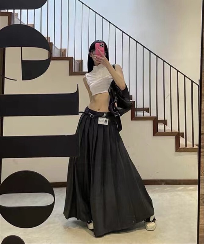 Autumn is new!【C.H.Z】High waist pleated temperament skirt (with belt) 78138# WTT