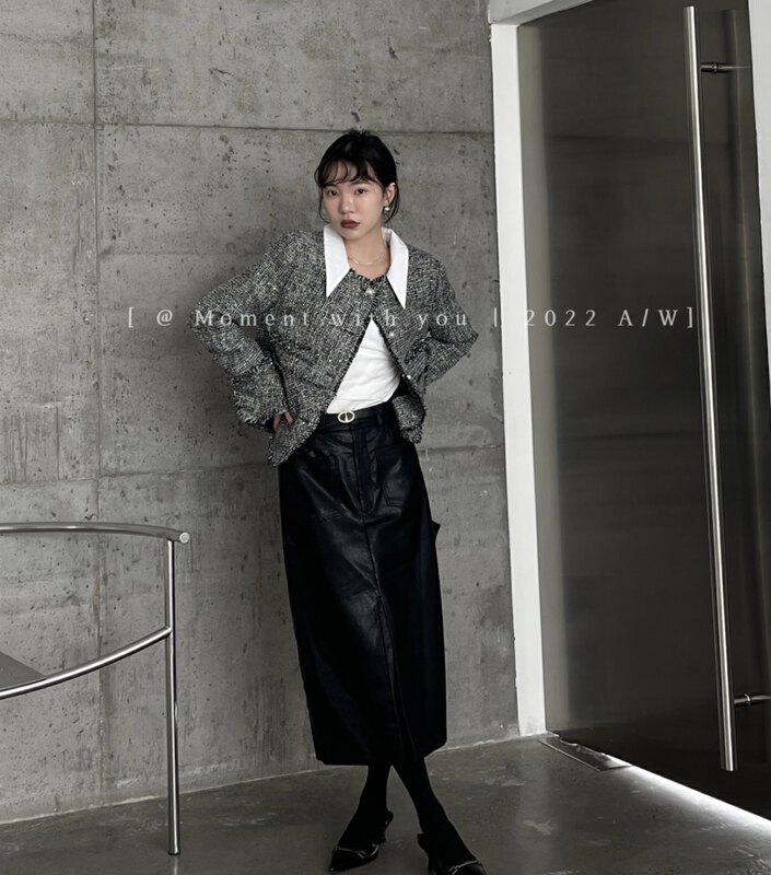 New in autumn!【MOMENT WITH YOU】French temperament small fragrance short coat Q0088# LSW
