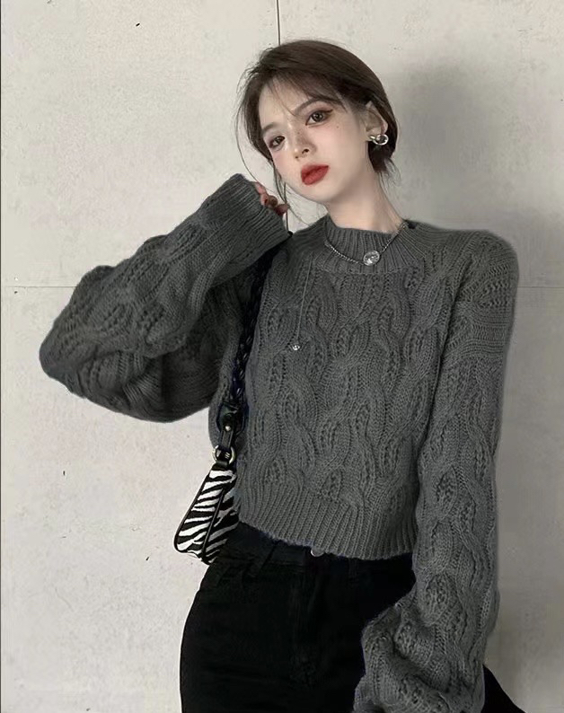 Autumn on the new![F · P] Japanese round neck Loose warm sweater 85113 # HBX