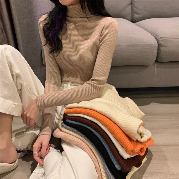 Early autumn new style! [F·P] high-necked all-match universal bottoming sweater CC9308# HBX