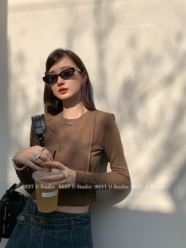 New in autumn! [BEST U] Korean version of the simple and versatile long-sleeved T-shirt 99095# LSW