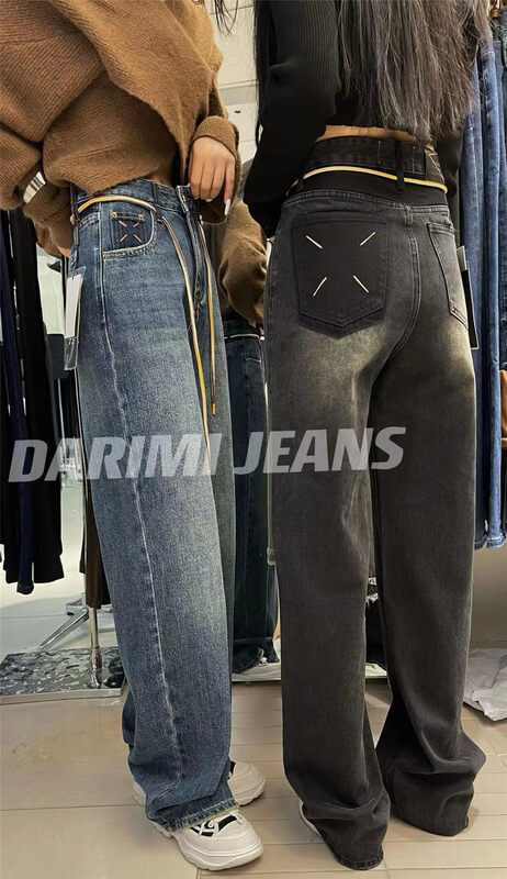 New in Autumn!【JEANS】Straight Comfortable Gradient Jeans (with Belt) R150# LSW