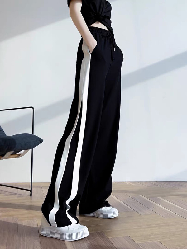 【Ouzhengsha】Color-blocking straight-leg loose casual pants 18910# JJ