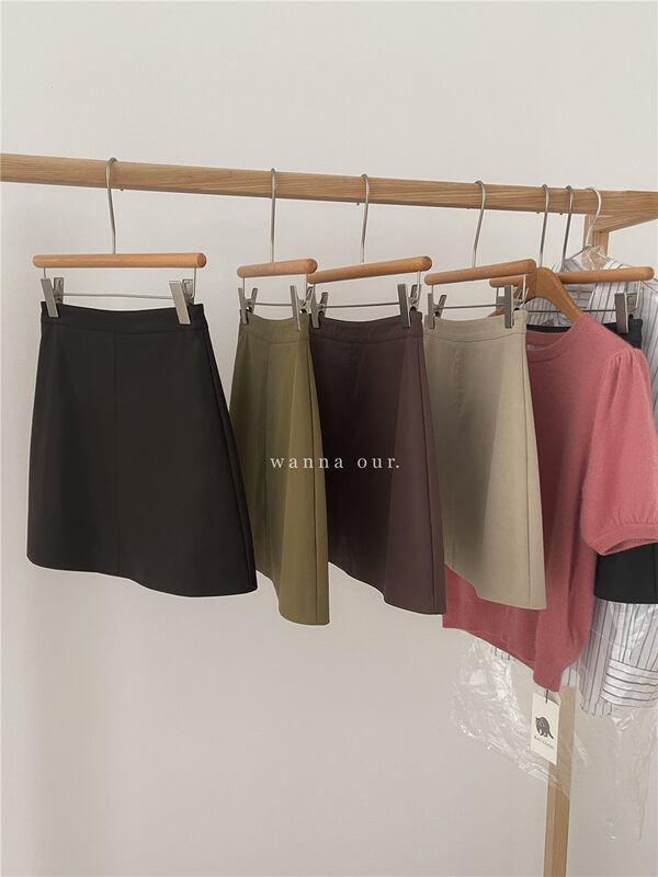New in autumn! [WANNA] High waist slim all-match skirt 89365# ZXL